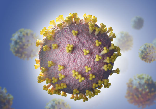 Corona-Virus mit Spike-Proteinen